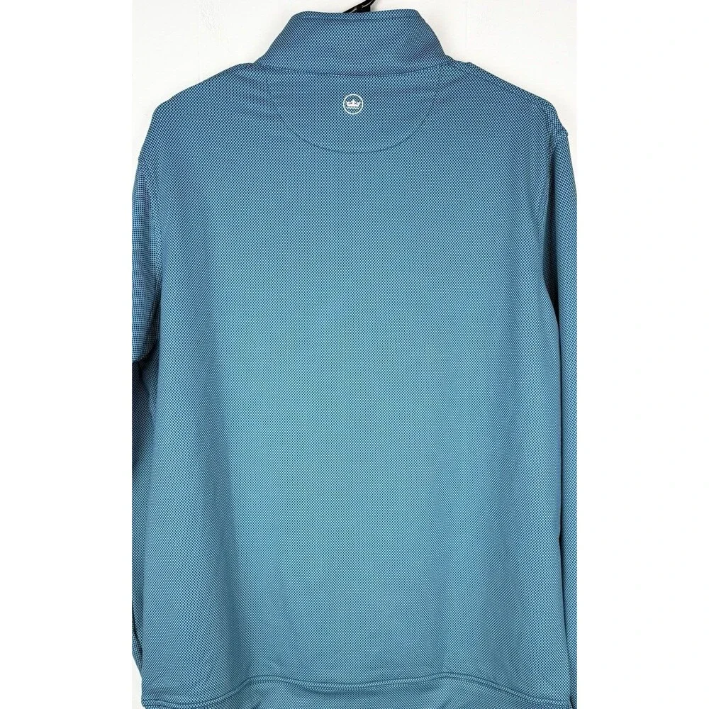Peter Millar Men's Performance Quarter Zip MED Long Sleeve Green Teal